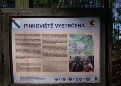 Lesní cesta Klepačovská - infotabule o pinkovišti Vystrčená